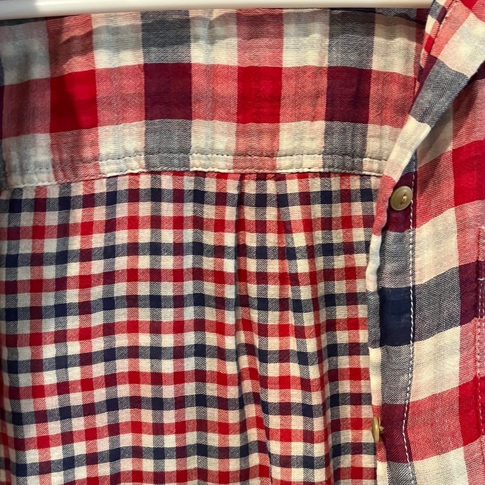 Madewell Checkered Button-Down Shirt - Red, Blue, White - Picture 5 of 6